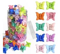 Mini pinzas de mariposa para el pelo, pinzas para el pelo de mariposa para niñas, paquete de 100 - 10 accesorios coloridos surtidos para el cabello para niñas y mujeres, lindo de los años 90, Y2K