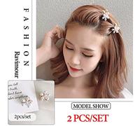 Mini Pinzas De Pelo De Perlas Para Mujer, Conjunto De Pinzas De Flores Pequeñas, Accesorios Para El Cabello, Accesorios Para El Cabello De Cangrejo Dorado Para Niñas