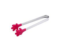 Mini pinzas de silicona, pinzas de comida en forma de mano para servir alimentos, cubitos de hielo, frutas, azúcar, utensilios de cocina para barbacoa (rojo rosa)