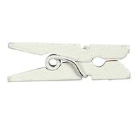 Mini pinzas para ropa, longitud: 25 mm, ancho: 3 mm, blanco, blanco, 36 piezas
