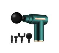 Mini pistola de masaje de tejido profundo, recargable por USB, 4 cabezales, masajeador eléctrico de mano para viajes y hogar, para relajació