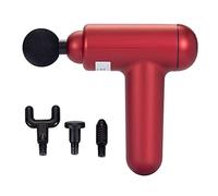 Mini pistola de masaje portátil, masajeador de tejido profundo, relajante de hombro silencioso de mano, pistola de percusión para fascia para aliviar el dolor muscular (Red)