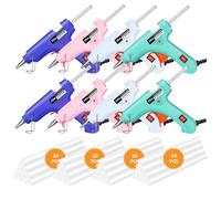 Mini pistola de pegamento caliente, paquete de 8 pistolas de pegamento caliente para manualidades con 40 varillas de pegamento derretido, juego de pistola de fusión en caliente, manualidades, escuela