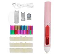 Mini pistola de pegamento en forma de bolígrafo, inalámbrica, termofusible, recargable por USB, batería de litio de 2200 mAh para manualidades hechas a mano, incluye barras de