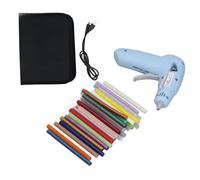 Mini pistola de pegamento termofusible inalámbrica, sistema de calefacción rápida, pistola de pegamento portátil recargable con soporte de seguridad para manualidades de bricolaje, arte, decoraciones