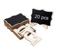 Mini Pizarra 20 Pack Rectángulo Pequeño Lugar Tarjetas de Madera con Soporte de Caballete para La Decoración de Bodas Fiestas Buffet