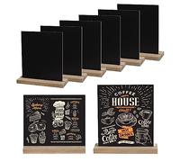 Mini Pizarra 8 Piezas Doble Cara Con Soporte de Madera - Letreros de Pie Para Menú, Decoración de Bodas, Cumpleaños, Bares y Fiestas