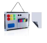 Mini Pizarra Blanca, Pizarra Magnética Pequeña de Pared con Rotuladores de Borrado en Seco + Borrador + Imanes, Pizarra de Borrado en Seco de Tamaño Pequeño para Aula Casa Oficina