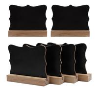Mini Pizarra con Caballete, 6PCS Mini Letreros de Pizarra Doble Cara, Pequeño Pizarra Tablero de Mensajes, Reutilizable Pequeña Pizarra de Madera para Buffet, Cumpleaño, Fiesta