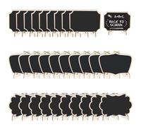 Mini Pizarra de madera,Jicyor 30pcs Madera Desmontable Carteles Decorativos Mini Pizarrón de Madera con Soporte para Bodas Fiestas Bufés Números de Mesa y Decoración de Eventos Especiales (3 tipi)