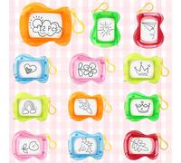 Mini pizarra mágica, 12 unidades, mini pizarra mágica magnética para niños, pizarra magnética para fiestas, regalos de cumpleaños infantiles, mini pizarra con llavero, relleno de bolsa de regalo de