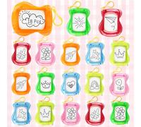 Mini pizarra mágica, 18 unidades, mini pizarra mágica magnética para niños, pizarra magnética para fiestas, regalos de cumpleaños infantiles, mini pizarra para pintar con llavero, relleno de bolsa de