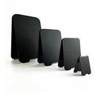 Mini pizarra negra. Caballete 2 caras. Uso con tiza y rotulador efecto tizas. Letrero pequeño sobremesa para hostelería, buffet, bodas, carteles precios, etiquetas para mesas. 10 uds 15 x 11cm