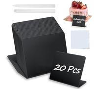 Mini Pizarra Pequeña, 20 Pcs Mini Pizarras De Pie Negro, Mini Letreros De Pizarra De Pie Fácil De Escribir Y Limpiar, Mini Pizarra Para Buffet, Decoración De Bodas Cumpleaños Bares Y Fiestas(10x7.5cm)