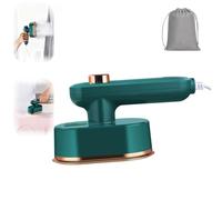 Mini Plancha de Viaje de Vapor - Plancha Vertical Portátil para Ropa con Mango Rotativo a 90° y Suela Antiadherente, Planchado en Seco y Húmedo para Vacaciones, Costura y Manualidades (Green,UK)
