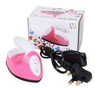 Mini plancha eléctrica de mano para manualidades, portátil, ABS, ropa de viaje, mini planchas para cuentas fusibles, costura, patchwork, prensa de calor, calcomanías de nombre (rosa, mini planchas)
