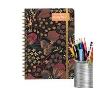 Mini planificador semanal, cuaderno portátil de espiral, rastreador de hábitos con programación, cuaderno con forro de bolsillo para semanal, 5 cuadernos de ejercicios para estudio, diario de fitness