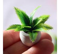Mini plantas en maceta a escala 1:12, decoración botánica de resina para casas de muñecas, cocinas y salas de estar, accesorios de manualidades de hoja perenne con follaje realista