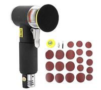 Mini Pneumatic Sander | Eccentric Polishing for Auto Body & Metal | 16000 RPM Low Vibration Sander/Oxidation Reducer/Wood Deburring Tool | 920g Lightweight with Sandpapers (2-3 inches eccentric