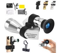 Mini Pocket Binoculars (1000x20): Pocket-Large + Smartphone Clip, High Powered Compact Pocket Binoculars with Easy Focus, for Hiking Bird Watching Concerts Sports Event (Basic+Clip,Silver)