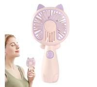 Mini Pocket Fan, Handheld Usb Fan, Silent Desk Cooler, USB Rechargeable Cat Design, Lightweight Portable for Travel Office Outdoors, 6.2x2.9x1.7 Inches, Black Purple Orange, 1pc