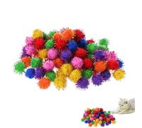 Mini Pom Poms - 1.5cm Colorful Glitter Velvet Balls | 100 Pieces DIY Decorative Craft Pōmpom Set - Metallić Soft Pom Balls for Kids Crafts, Party Decor, Pet Cat Toys, Handmade Fun
