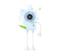 Mini Portable Fan, Digital Display Device, Hands Free Utility, 100 Speeds Suction Cup Supply, Compact Cooling Accessory, Reliable Household Setup, for Outdoor Vacation Camping Exercise Home Work