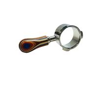 Mini Portafiltro Desnudo Con Cesta De 1/2/4 Tazas, Compatible Con Donlim/Homix/Gypas/Sachi/Nikai/Hibrew/Oster/Barsetto, Mango De Café De 3 Orejas De 51mm.(S colour wood,With 2 cup basket)