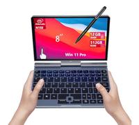 Mini portátil 2 en 1 de 20,3 cm, pantalla táctil giratoria HD, admite escritura a mano Windows 11 Pro, ordenador portátil pequeño, N100/N150, 12 GB de RAM, 512 GB SSD, Wi-FI