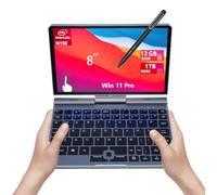 Mini portátil 2 en 1 de 8 pulgadas, pantalla táctil giratoria HD, compatible con Windows 11 Pro Small Laptop, Intel N100/N150, 12 GB de RAM, SSD de 1 TB, Wi-Fi 6, BT 5.2, cámara de 2 MP, sensor G