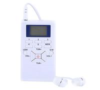 Mini portátil LCD FM Radio Dab Procesador de señal Digital Receptor inalámbrico con Auriculares Gran recepción y batería de Larga duración para Trabajar Fuera y en el Gimnasio(Blanco)