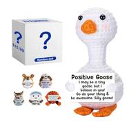 Mini Positive Crochet Animals Gifts Cute emotional support Crochet Doll Card - Tarjeta de lana con punto al azar, 8 cm St Positive