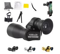 Mini prismáticos de bolsillo (1000 x 20): bolsillo grande + clip para smartphone, perfectos para exploraciones al aire libre, prismáticos impermeables de alta potencia de fácil enfoque (negro)