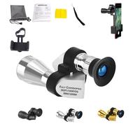 Mini prismáticos de bolsillo (1000 x 20): bolsillo grande + clip para smartphone, perfectos para exploraciones al aire libre, prismáticos impermeables de alta potencia de fácil enfoque (plata)