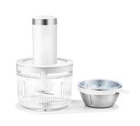 Mini procesador de alimentos eléctrico, máquina para preparar comidas caseras de 250 W, con 4 tazones y 2 cuchillas, multifunción 3 en 1, ideal para picar carne, verduras, ajo y comida para bebés