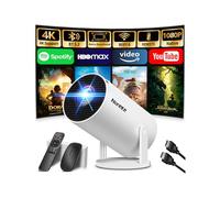 Mini Projector 4K Soporta 1080P Full HD Mini Beamer with WiFi 6 con BT 5.2, Proyector Pequeño Aplicaciones Integradas con Keystone Automatic & 270° Rotación Compatible con HDMI/TV Stick/Ordenador