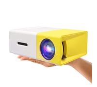 Mini Projector LCD LED Projector 400-600 Lumens Support 1080P Portable Office Home Cinema Home Theater Projector (Color : Yellow Size : 126.4x85.8x47.7mm)
