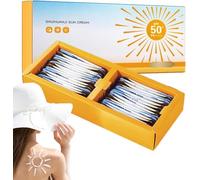 Mini protector solar tamaño de viaje Spf 50 +, crema solar ultra ligera UV Pro-tetion, crema solar resistente al sudor e impermeable de larga duración para cara y cuerpo (1 caja)