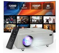 Mini proyector 2024 con proyector Bluetooth para exteriores, proyector de video nativo 1080P compatible con 4K HDMI/USB/Smartphone/TV Box/Laptop