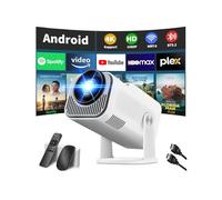 Mini proyector 4K 1080P Full HD Video proyector portátil compatible con WiFi 6 y Bluetooth 5.2, ajuste automático Keystone Aplicaciones integradas inteligente con rotación de 270° para USB/TV Stick