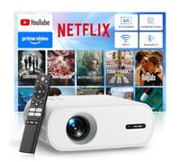 Mini proyector 4K [compatible con Netflix y aplicaciones oficiales] 20000 lúmenes de corta distancia proyector con enfoque eléctrico/corrección trapezoidal, Android 13, 1080P FHD WiFi6 Bluetooth Smart