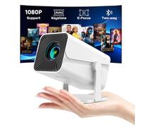 Mini proyector con Bluetooth, proyector de película portátil de enfoque eléctrico con rotación de 270°, soporte HD 1080P, piedra clave automática, compatible con smartphone, TV Stick, portátil, HDMI