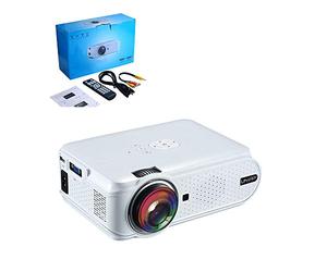 Mini proyector con proyector de Cine en casa LCD de 1.500 lúmenes, Pantalla de 130" y 15.000 Horas de Vida útil de los Leds, Compatible con Entrada 1080P HDMI/VGA/USB/SD/AV (U90, White)