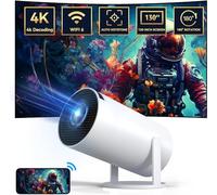 Mini proyector con soporte 4K 1080, proyector portátil con rotación de 180°, pantalla de 130 pulgadas, corrección trapezoidal automática, compatible con computadora, teléfono móvil, proyector de video
