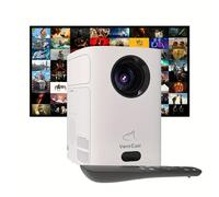 Mini proyector con WiFi e inalámbrico, 720P nativo, compatible con decodificación 4K, proyector portátil, 500 ANSI, proyector de video de pantalla de 60 a 250 pulgadas para portátil/PC/smartphone