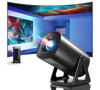 Mini proyector con WiFi y Bluetooth, 4K 1080P compatible con proyector portátil, soporte ajustable de 270° para cine en casa al aire última intervensión con luz nocturna ambiental para teléfono/TV