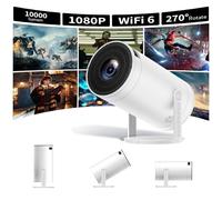 Mini proyector con WiFi y Bluetooth 4K,Soporte Ajustable 270°,Proyector de Cine portátil para Exteriores,Cine en casa,Proyector Full HD 1080P Nativo con Altavoz/Compatible con Smartphone,HDMI,USB