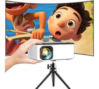 Mini proyector de 7500 lúmenes portátil LCD [pantalla de proyector de 100 pulgadas incluida] Full HD 1080P compatible, compatible con TV Stick, teléfono, juegos, HDMI, AV, proyector de diapositivas