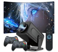 Mini Proyector HCS350 Pro+:Más de 30 000 Juegos;Proyector para Juegos,Android 16,1080p,Mandos+Mando Voz;Compatible 17 Emuladores;2+16GB;180 Lúmenes;Proyectores Portátiles Interior/Exterior(Blanco)