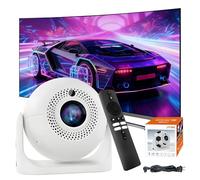 Mini Proyector JY-360,Android 13,1280×720p,2+16 GB,WiFi 2.4/5 GHz+BT 5.2,200 Lúmenes ANSI,Corrección Trapezoidal Automática,1x3W Altavoz,c/HD-IN,Proyector Portátil Interior/Exterior (Blanco)